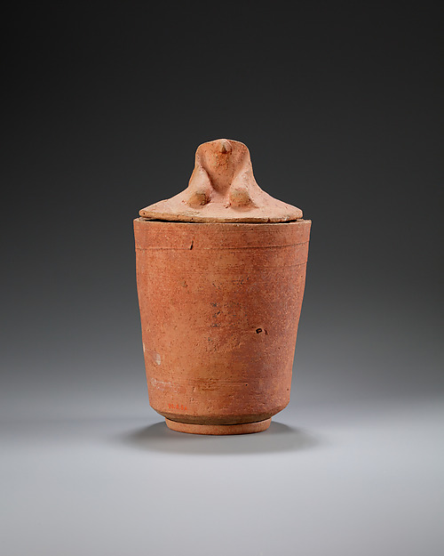 Canopic jar with falcon head by an unrecorded maker, The Metropolitan Museum of Art